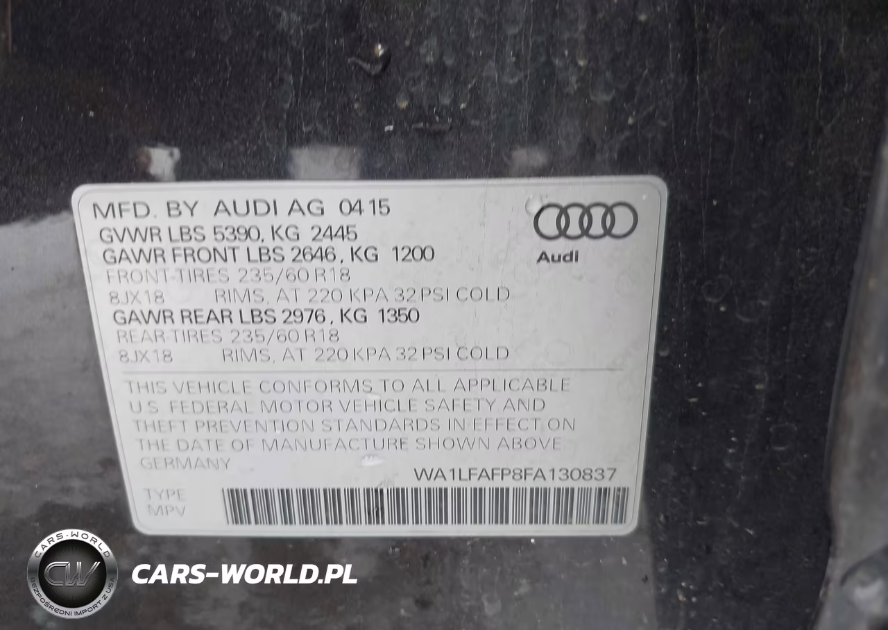 2015 Audi Q5 2.0T Premium VIN:WA1LFAFP8FA130837 - 9