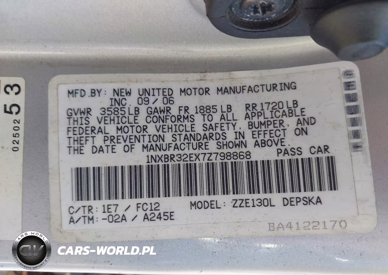 2007 Toyota Corolla S VIN:1NXBR32EX7Z798868 - 9