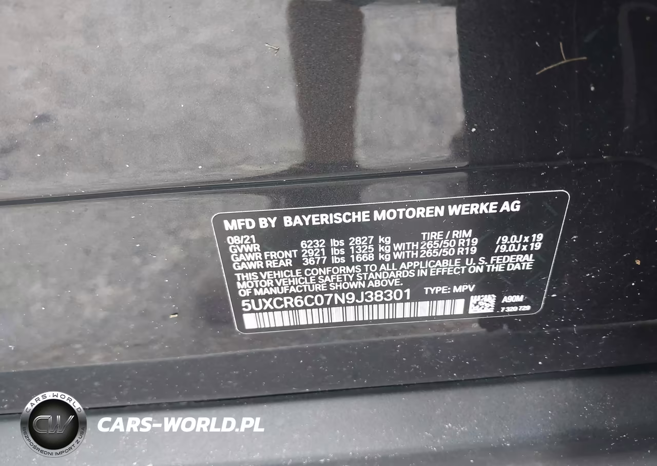 2022 BMW X5 xDrive40I VIN:5UXCR6C07N9J38301 - 9