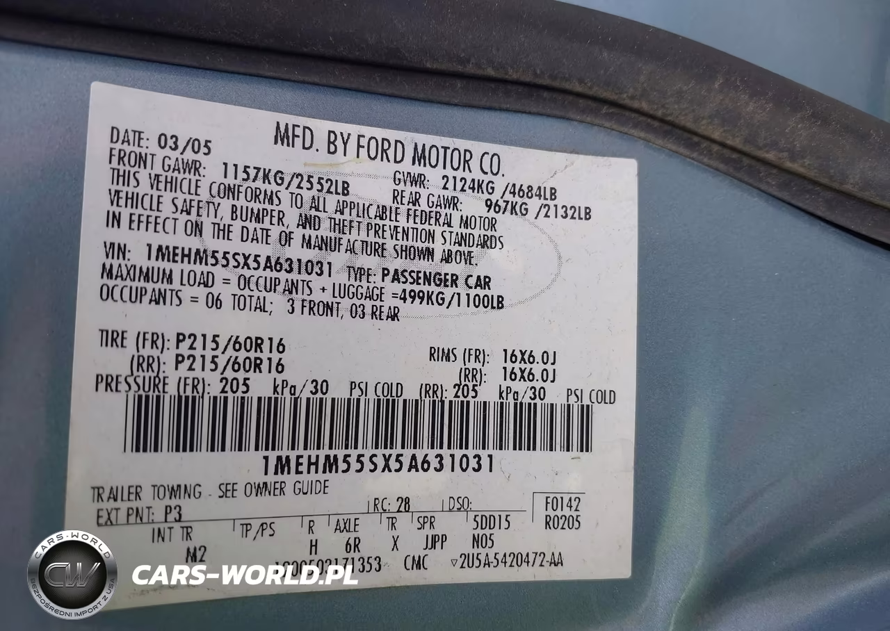 2005 Mercury Sable Ls VIN:1MEHM55SX5A631031 - 9