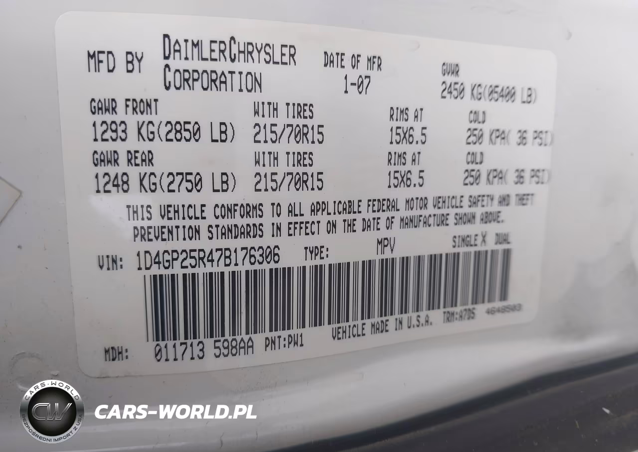 2007 Dodge Caravan Se VIN:1D4GP25R47B176306 - 9