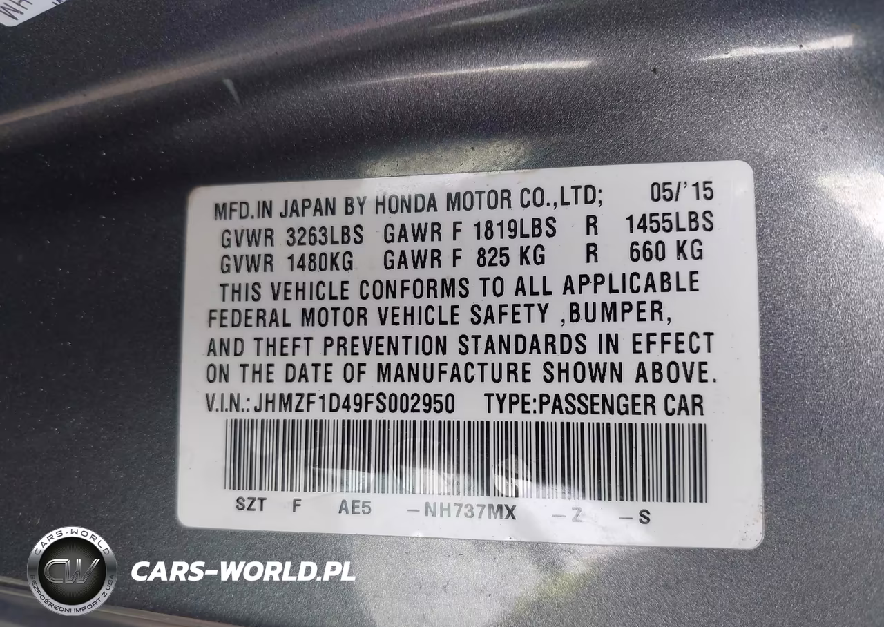 2015 Honda Cr-Z VIN:JHMZF1D49FS002950 - 9