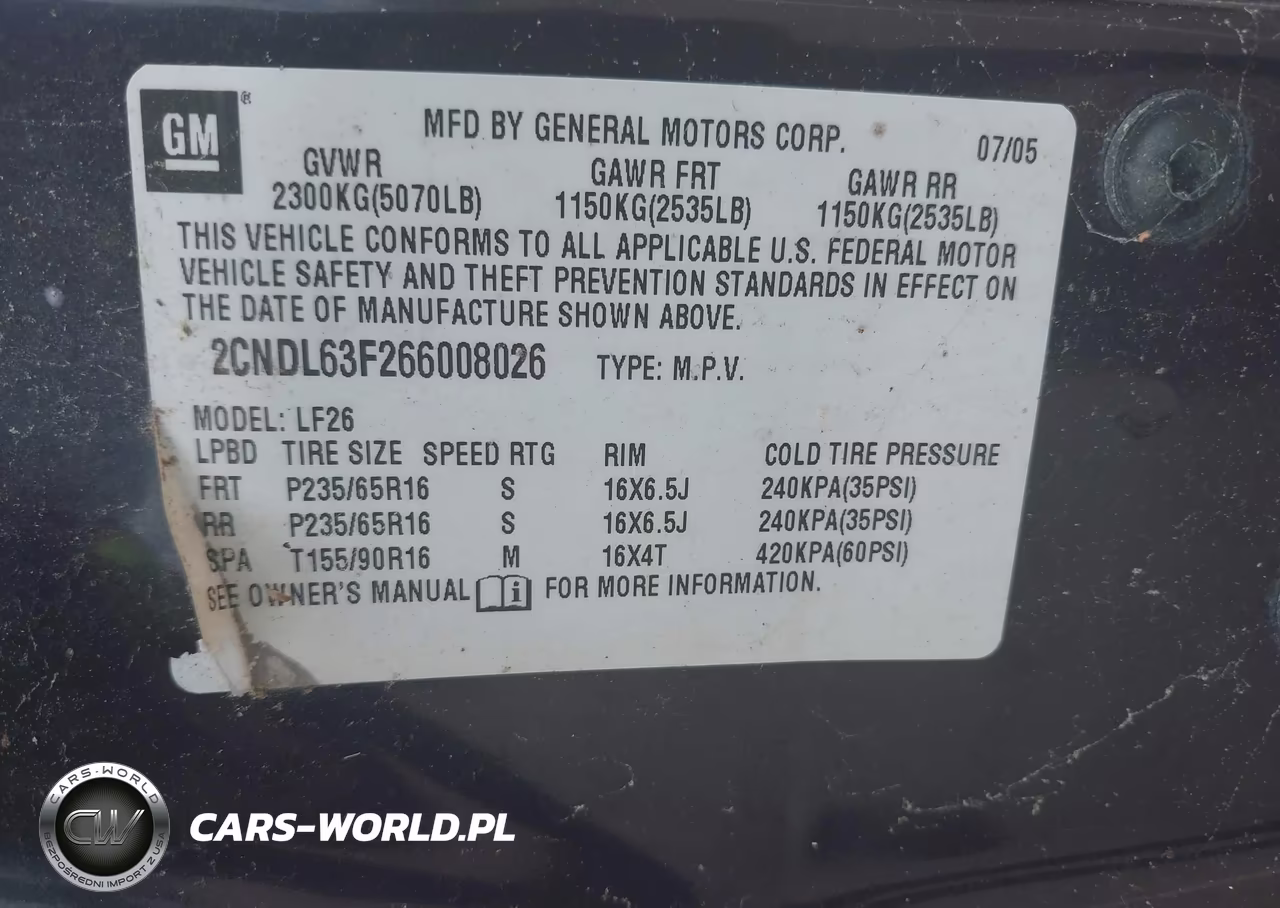 2006 Chevrolet Equinox Lt VIN:2CNDL63F266008026 - 9