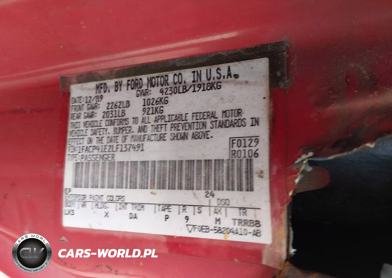 1990 Ford Mustang Lx VIN:1FACP41E2LF137491 - 9