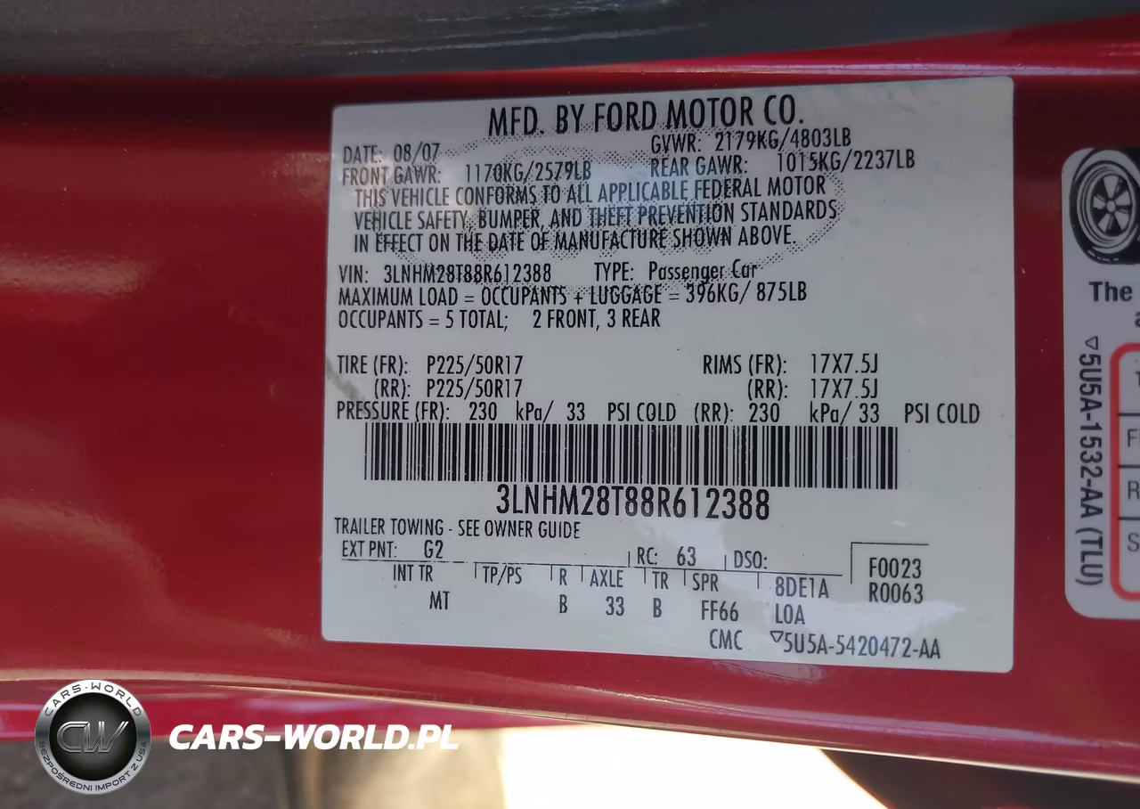 2008 Lincoln Mkz VIN:3LNHM28T88R612388 - 9