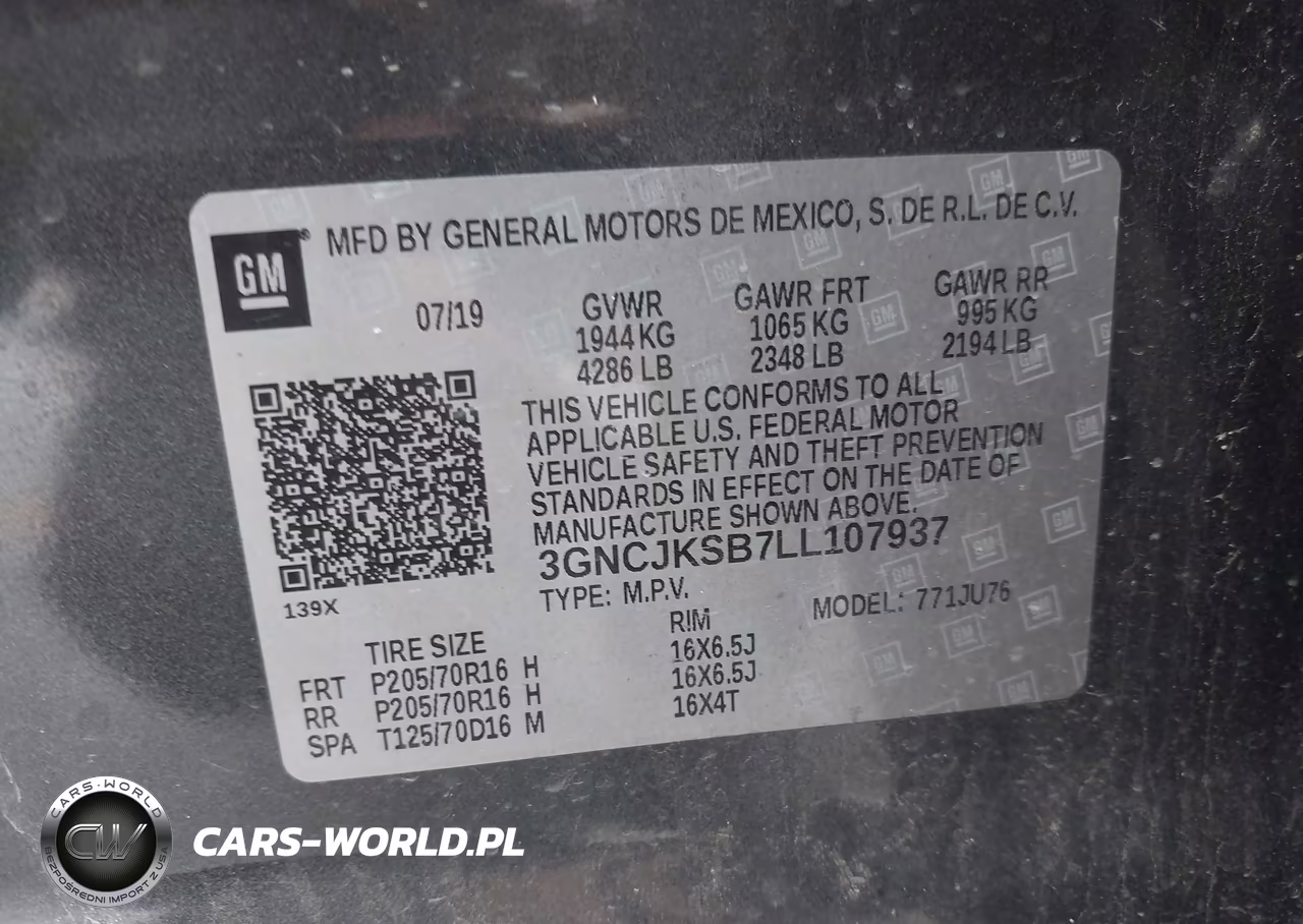 2020 Chevrolet Trax Fwd Ls VIN:3GNCJKSB7LL107937 - 9