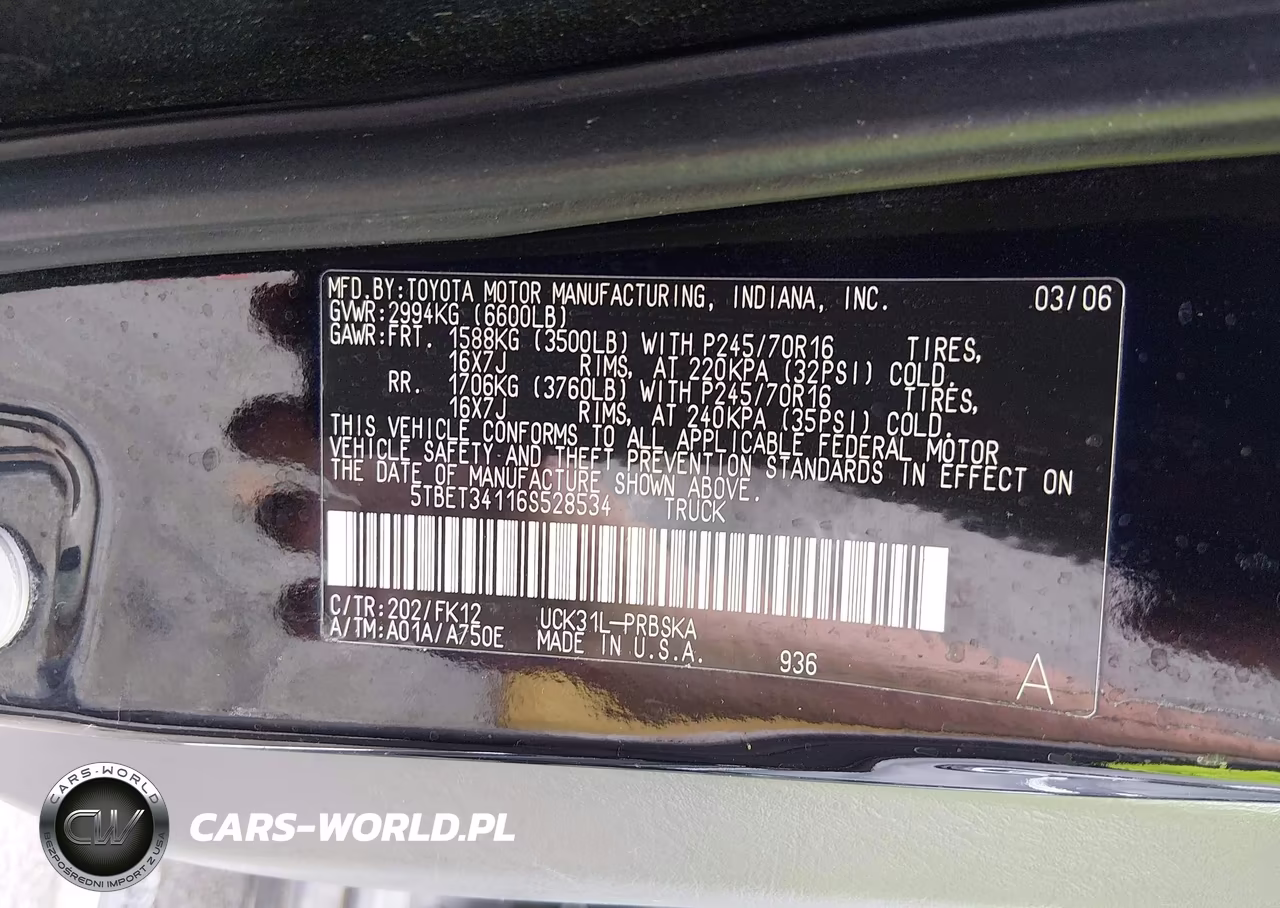 2006 Toyota Tundra Sr5 V8 VIN:5TBET34116S528534 - 9