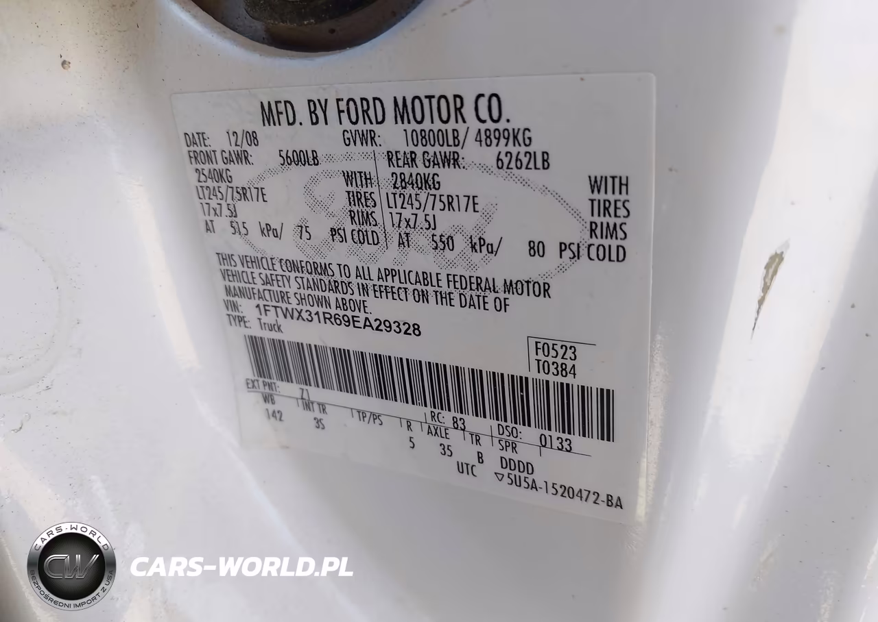 2009 Ford F-350 Fx4-Lariat-Xl-Xlt VIN:1FTWX31R69EA29328 - 8