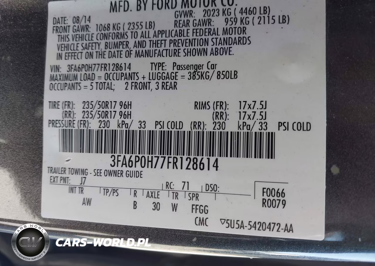 2015 Ford Fusion Se VIN:3FA6P0H77FR128614 - 9