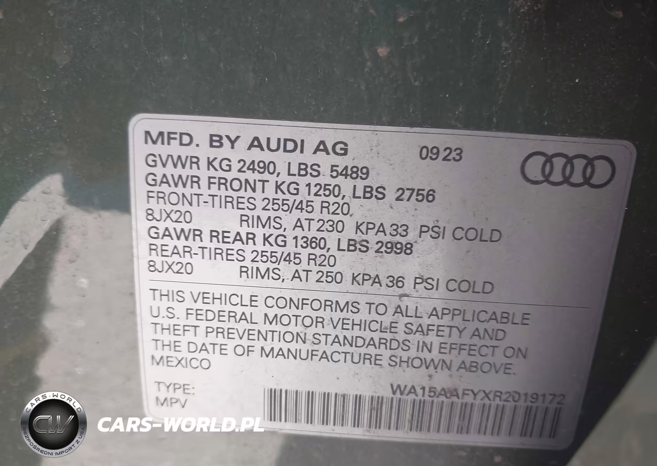2024 Audi Q5 Sportback Premium Plus 45 Tfsi S Line Quattro S Tronic VIN:WA15AAFYXR2019172 - 9