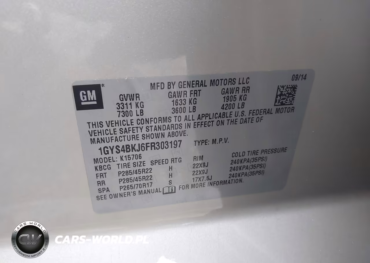 2015 Cadillac Escalade Luxury VIN:1GYS4BKJ6FR303197 - 9