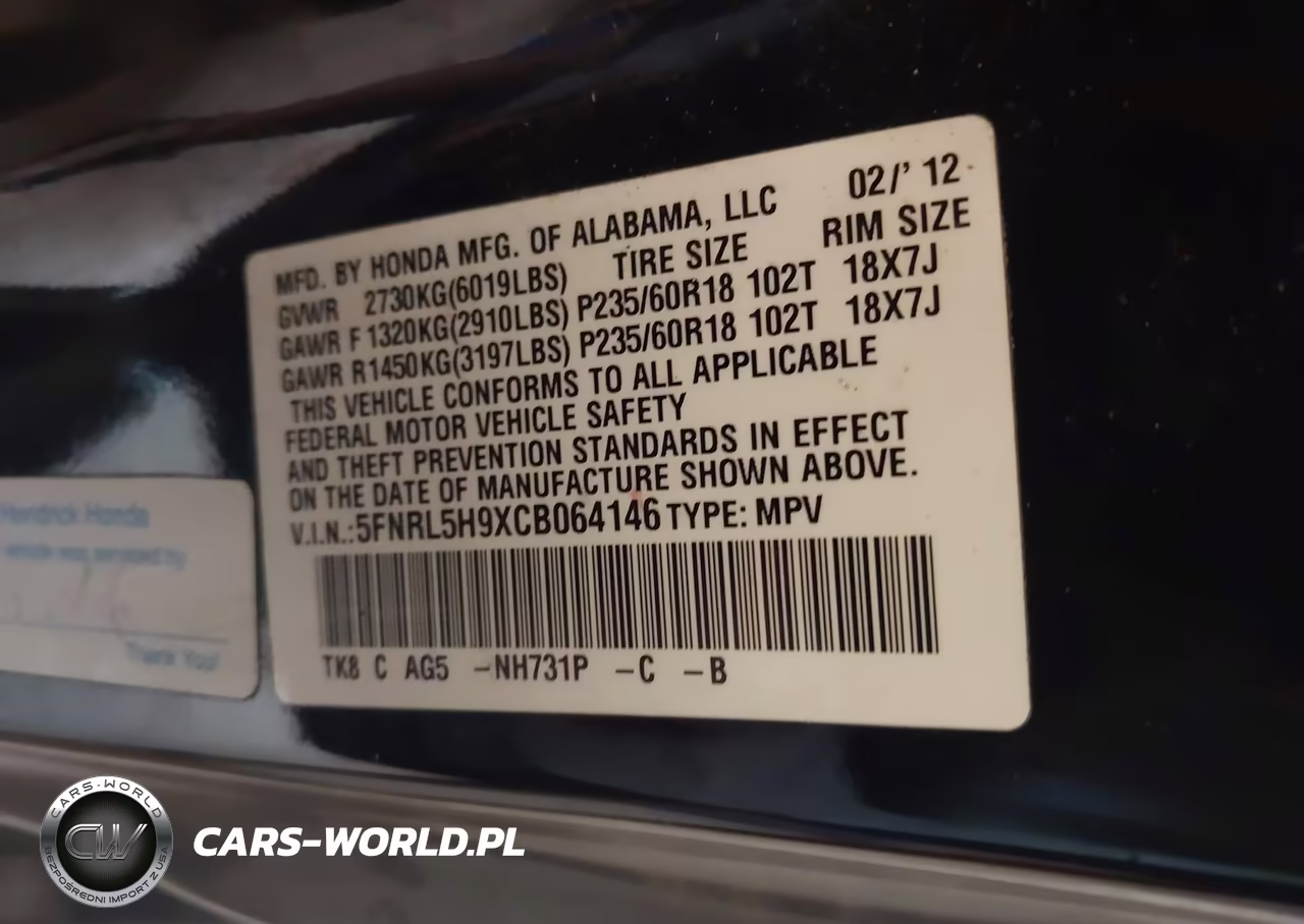 2012 Honda Odyssey Touring-Touring Elite VIN:5FNRL5H9XCB064146 - 9