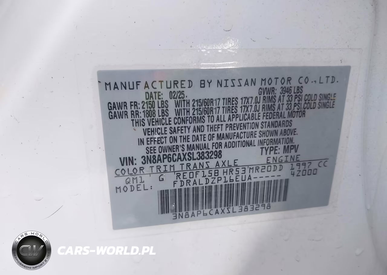 2025 Nissan Kicks Sv Fwd VIN:3N8AP6CAXSL383298 - 9