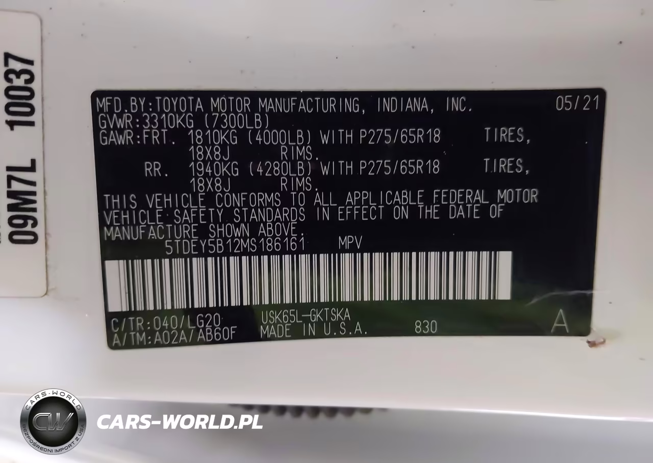 2021 Toyota Sequoia Trd Pro VIN:5TDEY5B12MS186161 - 9