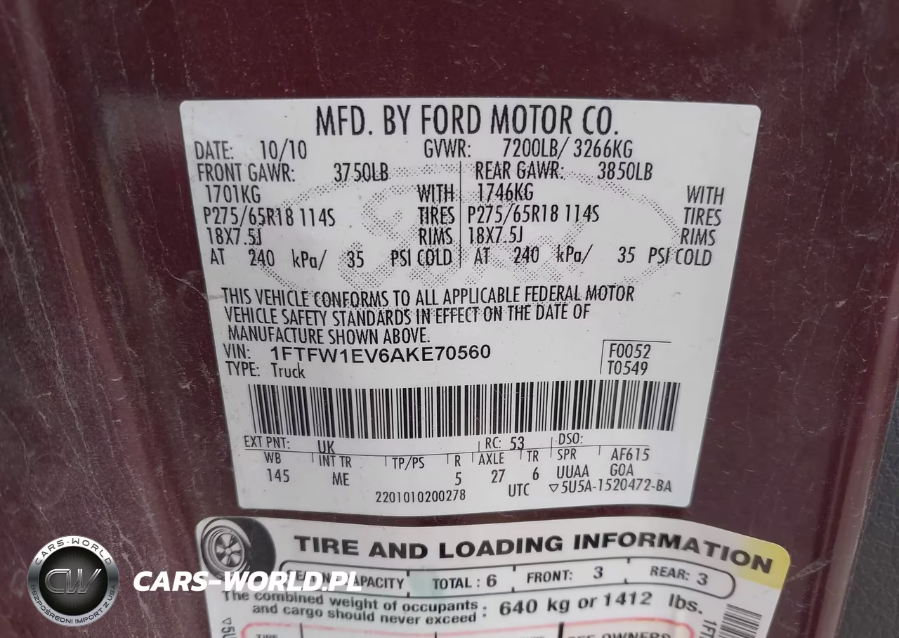 2010 Ford F-150 Fx4-Harley-Davidson-King Ranch-Lariat-Platinum-Xl-Xlt VIN:1FTFW1EV6AKE70560 - 9