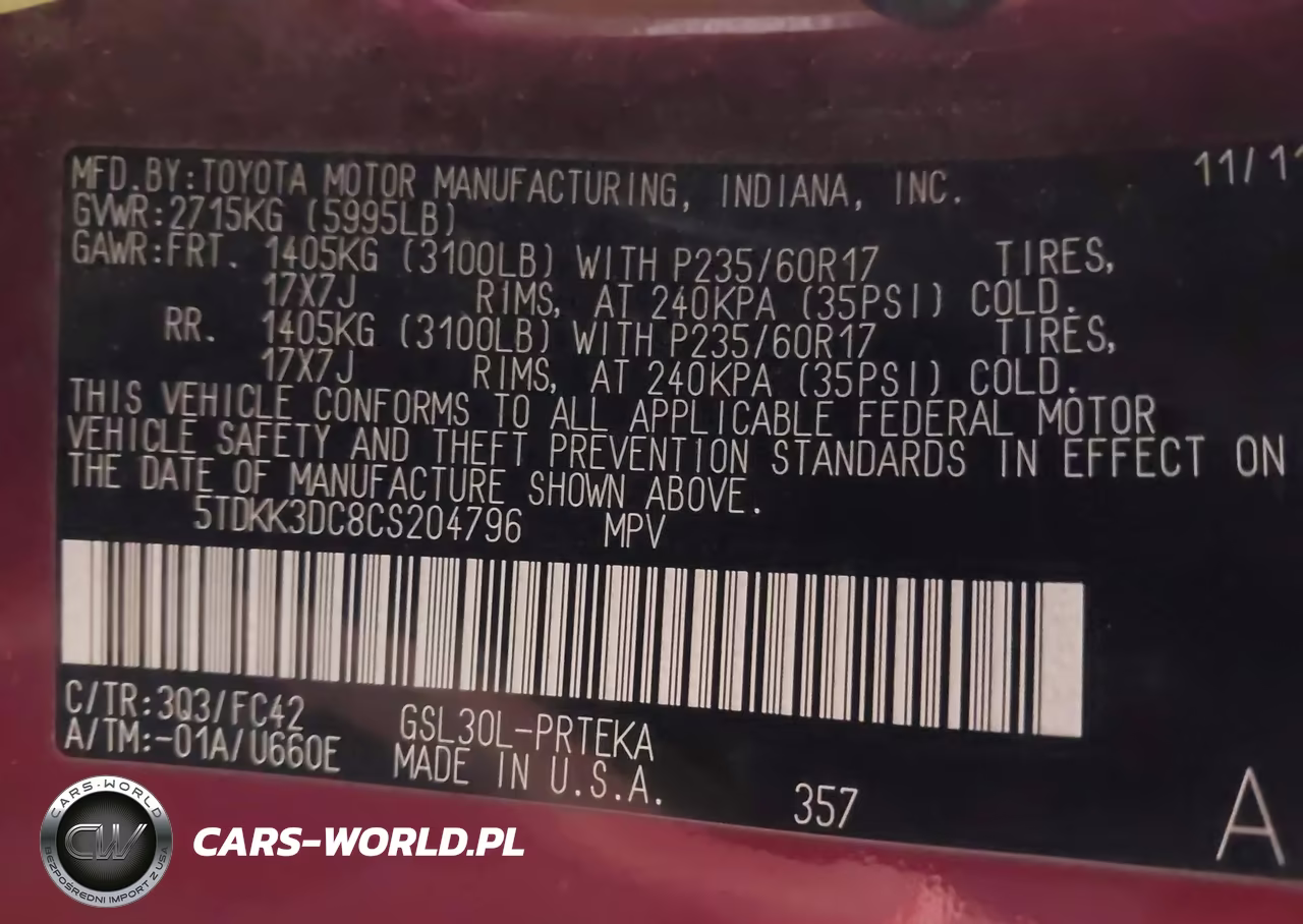 2012 Toyota Sienna Le V6 8 Passenger VIN:5TDKK3DC8CS204796 - 9