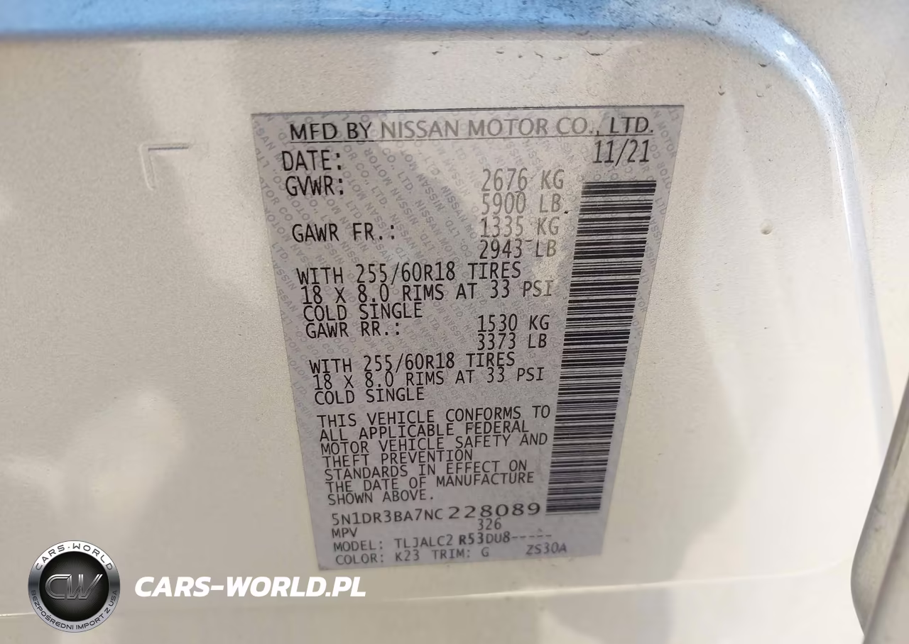 2022 Nissan Pathfinder Sv 2Wd VIN:5N1DR3BA7NC228089 - 9