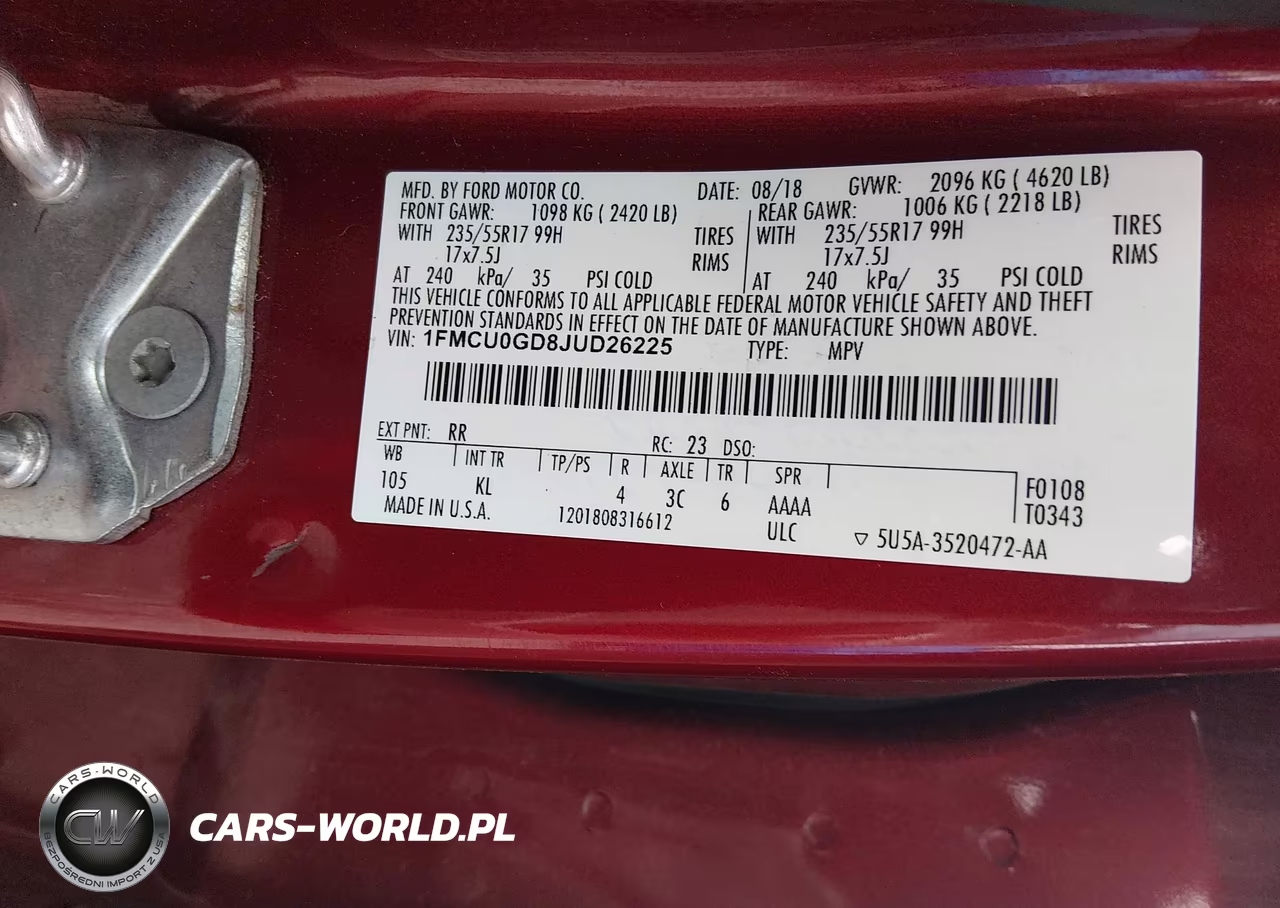 2018 Ford Escape Se VIN:1FMCU0GD8JUD26225 - 9