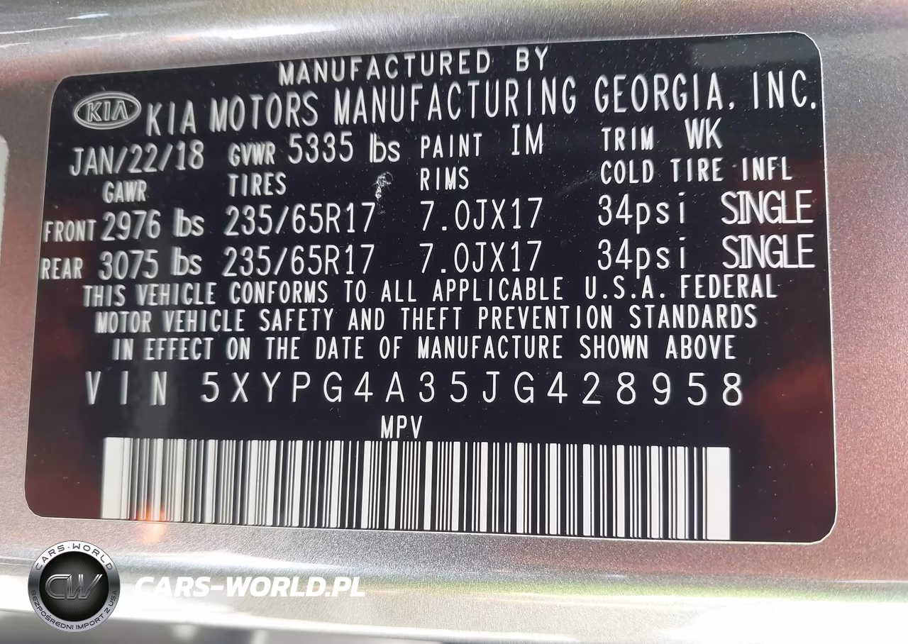 2018 Kia Sorento 2.4L Lx VIN:5XYPG4A35JG428958 - 9