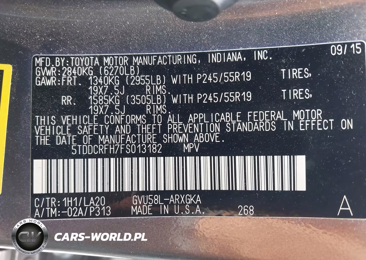2015 Toyota Highlander Hybrid Limited Platinum V6 VIN:5TDDCRFH7FS013182 - 9