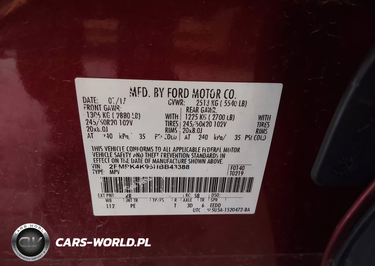 2017 Ford Edge Titanium VIN:2FMPK4K96HBB43388 - 9
