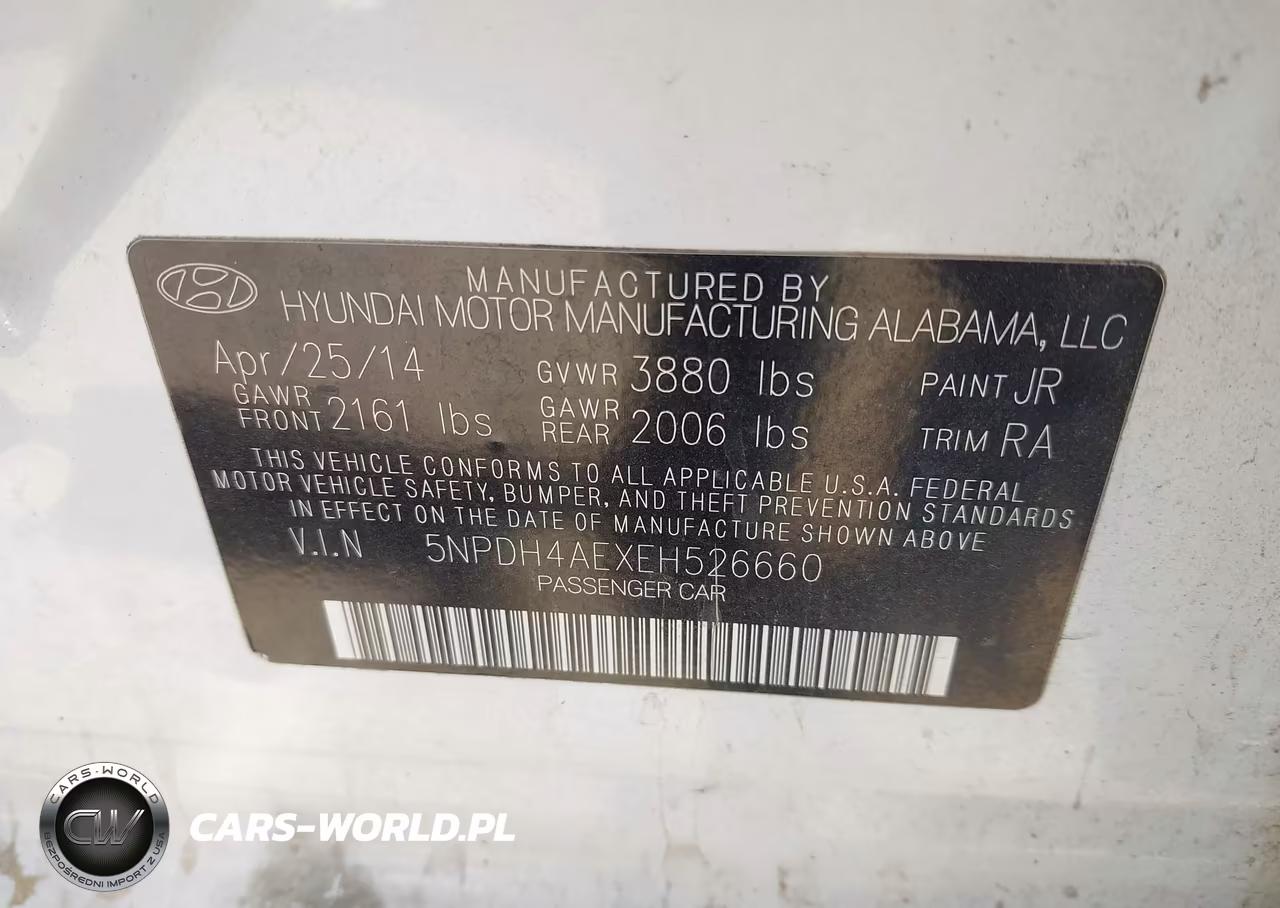 2014 Hyundai Elantra Se VIN:5NPDH4AEXEH526660 - 9