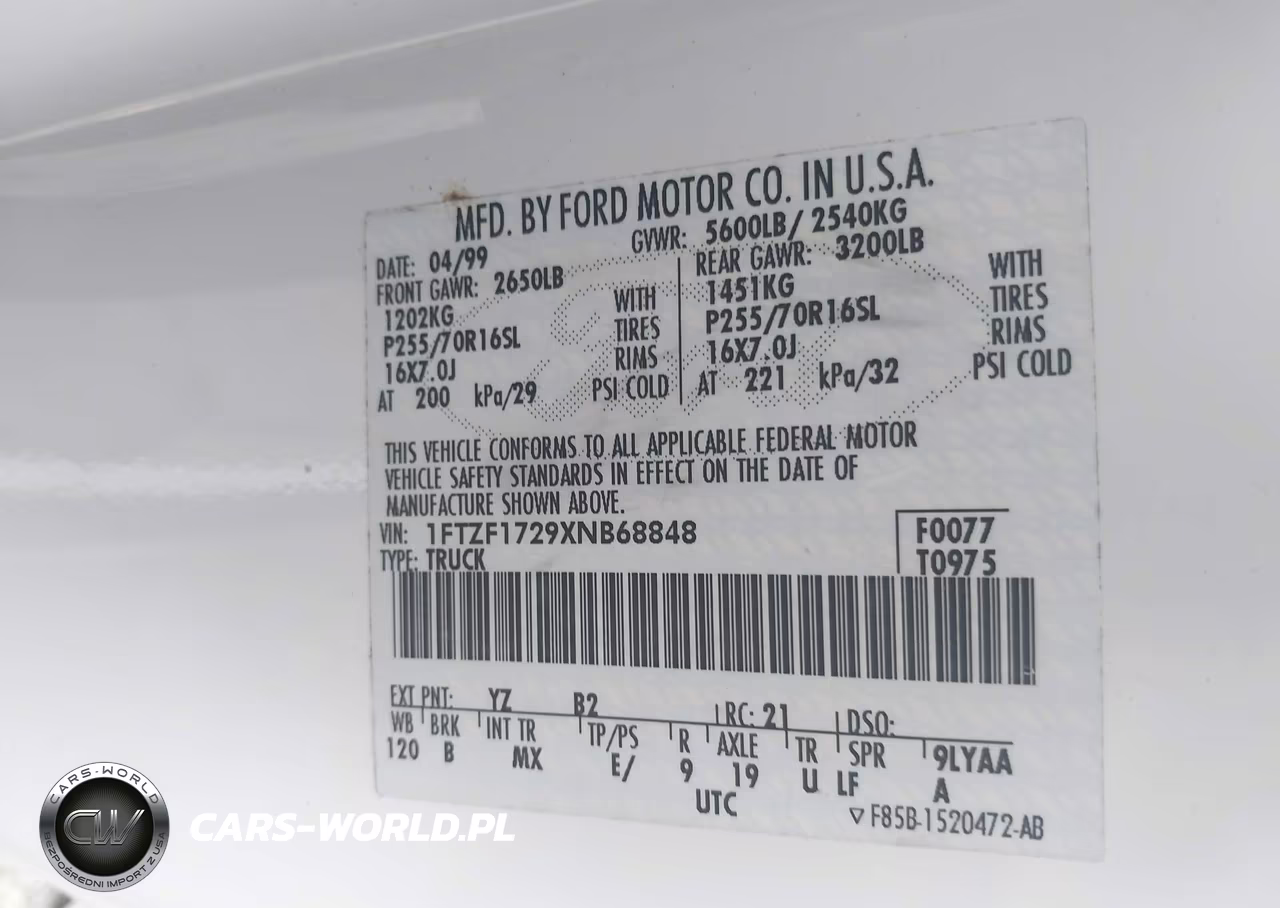 1999 Ford F-150 Work Series-Xl-Xlt VIN:1FTZF1729XNB68848 - 9