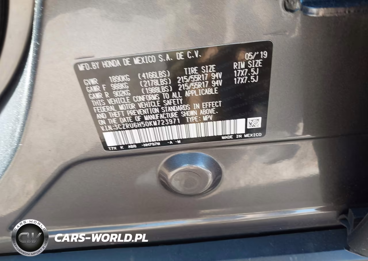 2019 Honda Hr-V Ex VIN:3CZRU6H50KM723971 - 9