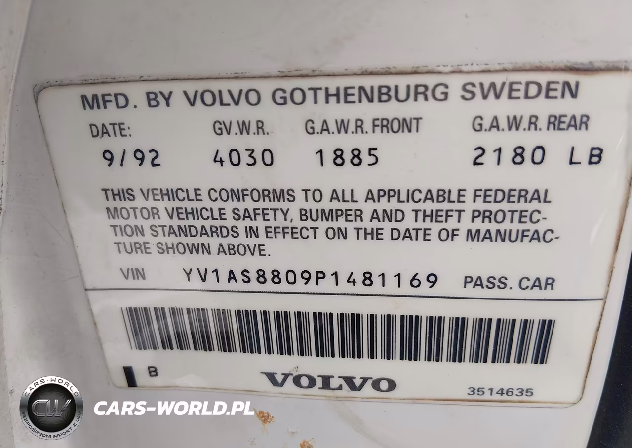 1993 Volvo 240 VIN:YV1AS8809P1481169 - 9
