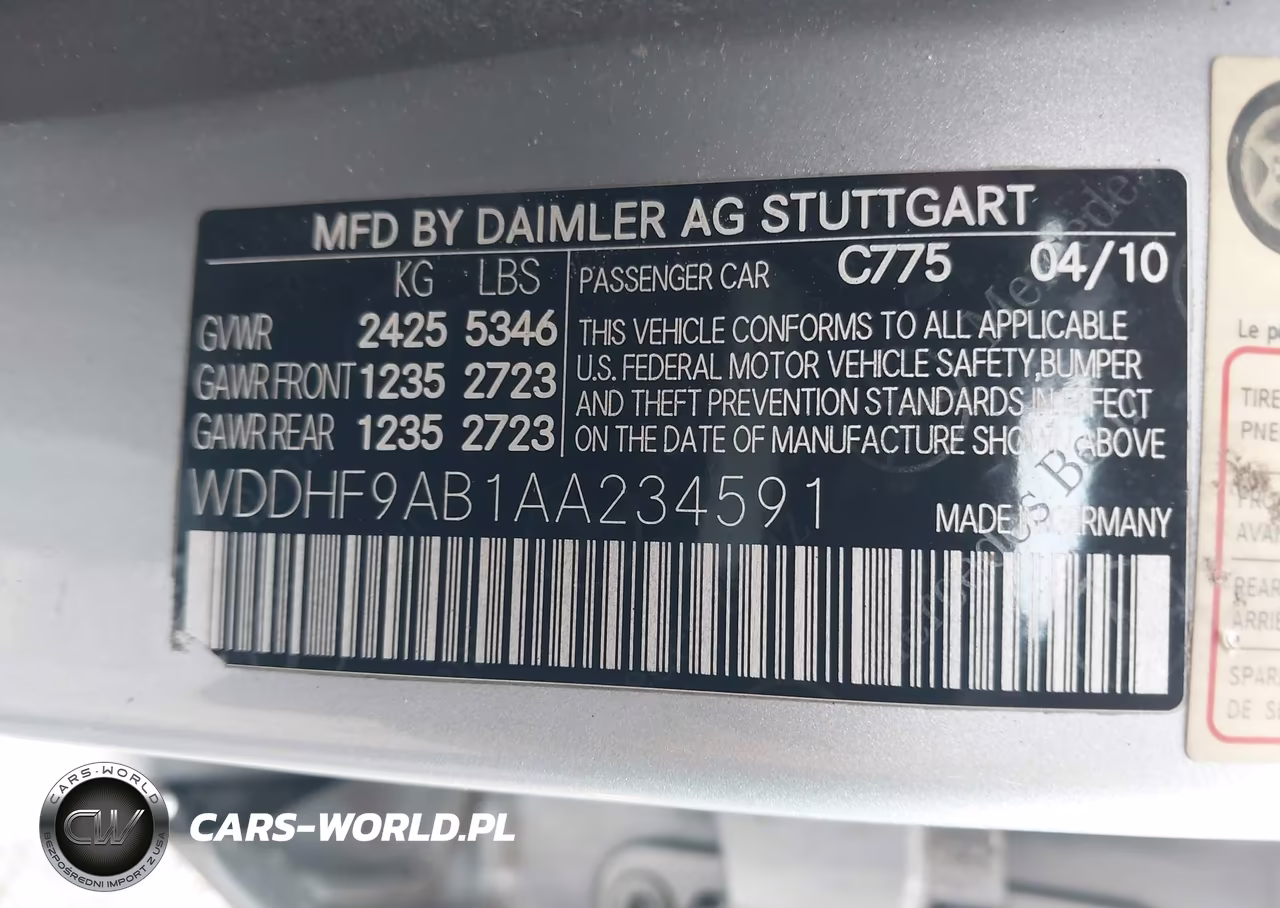 2010 Mercedes-Benz E 550 4Matic VIN:WDDHF9AB1AA234591 - 9