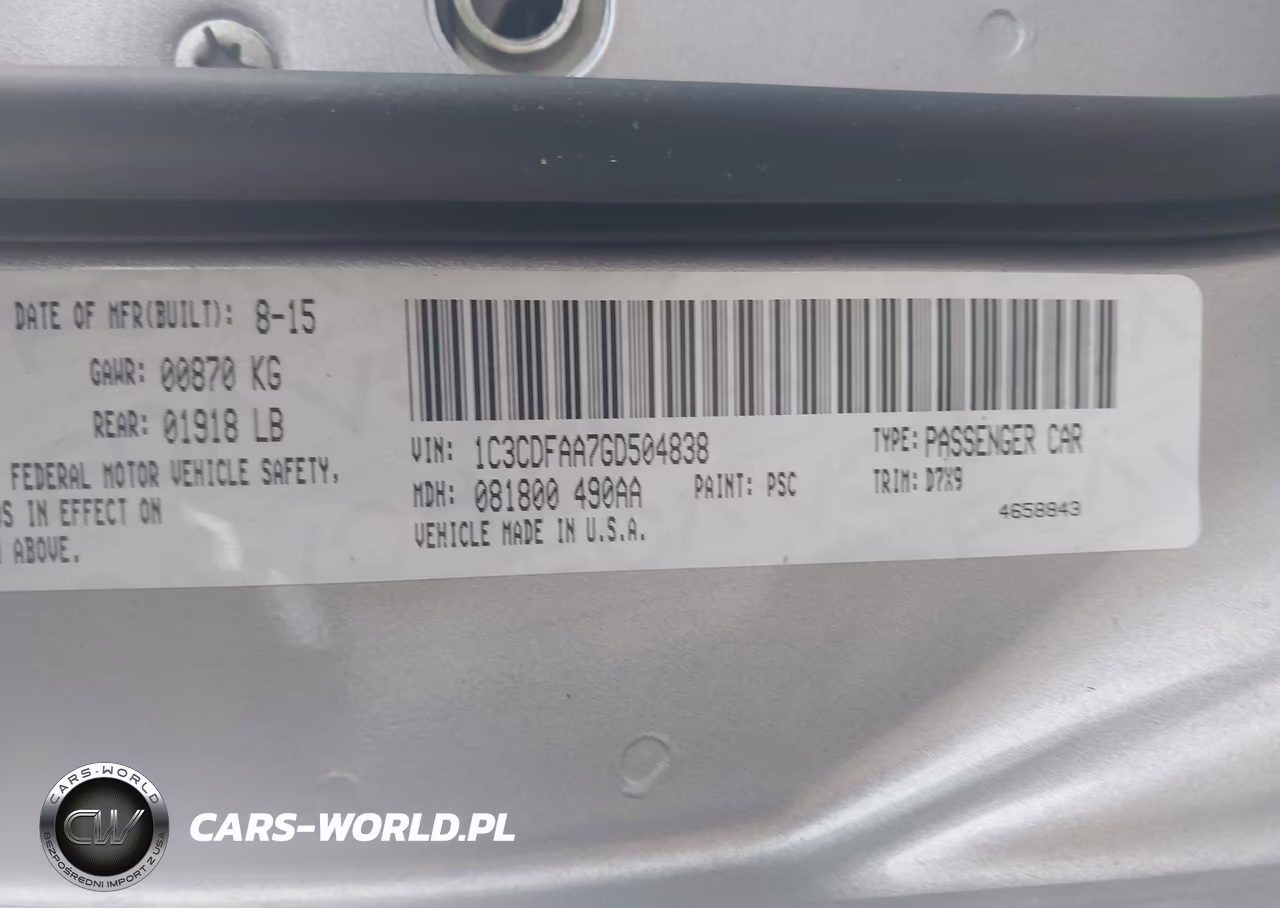 2016 Dodge Dart Se VIN:1C3CDFAA7GD504838 - 9