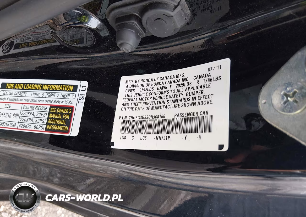 2012 Honda Civic Ex VIN:2HGFG3B83CH508166 - 9