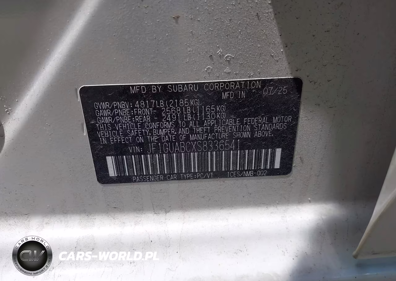 2025 Subaru Impreza Base 5-Door VIN:JF1GUABCXS8336541 - 9