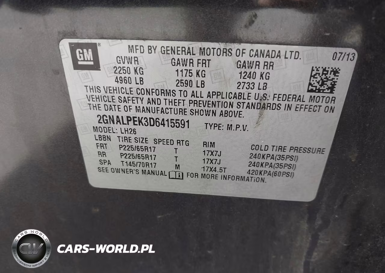 2013 Chevrolet Equinox 2Lt VIN:2GNALPEK3D6415591 - 9