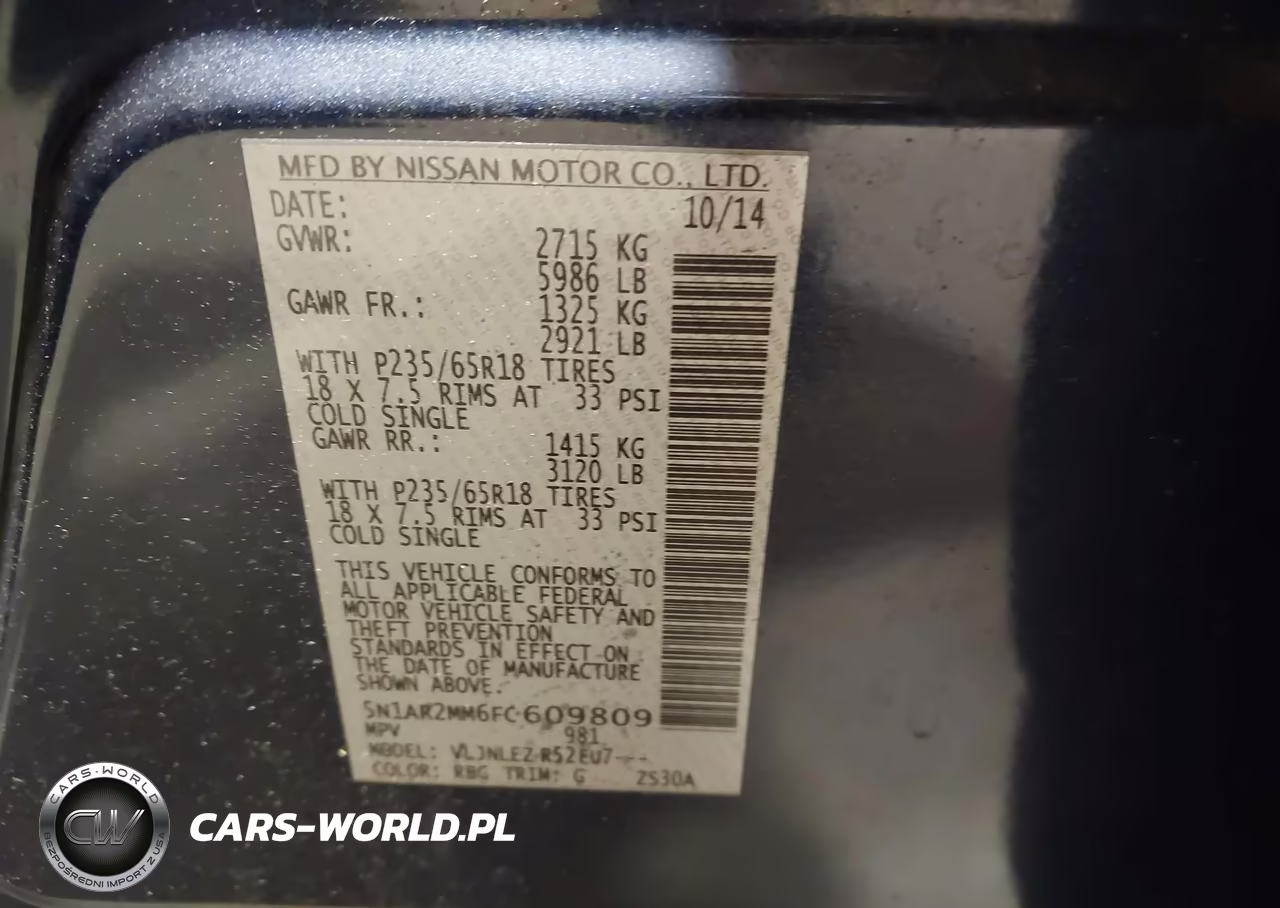 2015 Nissan Pathfinder Sv VIN:5N1AR2MM6FC609809 - 9