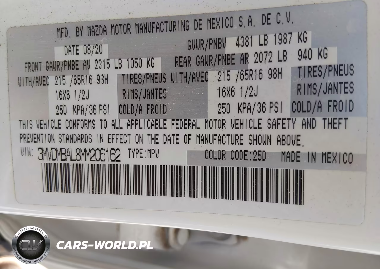 2021 Mazda Cx-30 2.5 S VIN:3MVDMBAL8MM206162 - 9