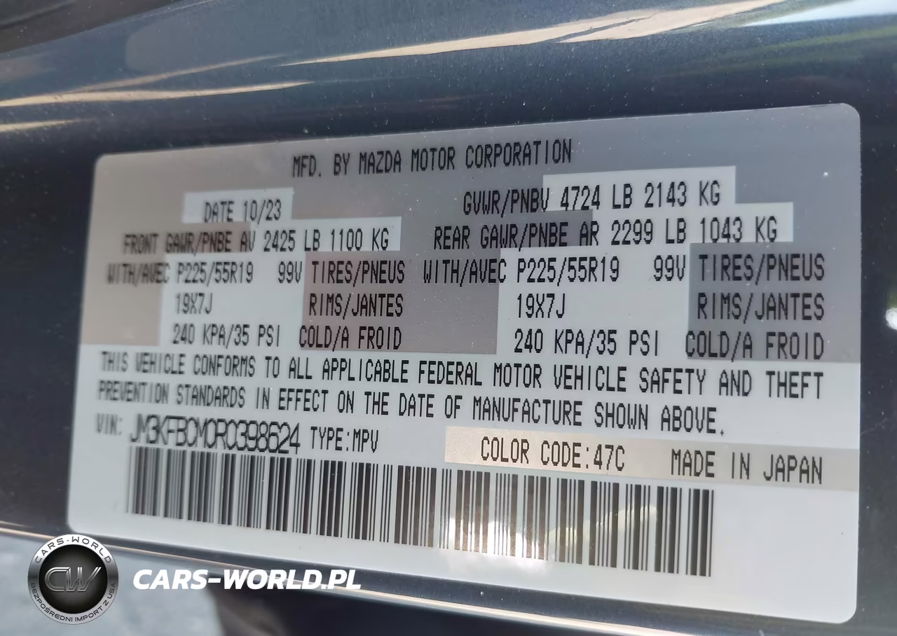 2024 Mazda Cx-5 2.5 S Carbon Edition VIN:JM3KFBCM0R0398624 - 9