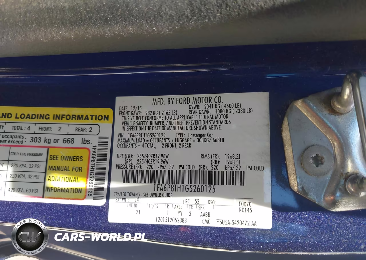 2016 Ford Mustang Ecoboost VIN:1FA6P8TH1G5260125 - 9