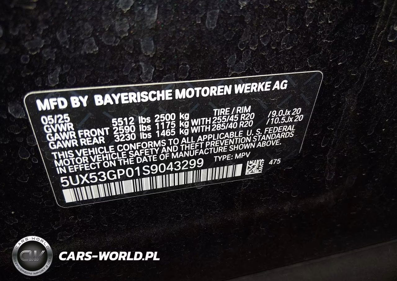 2025 BMW X3 30 xDrive VIN:5UX53GP01S9043299 - 9