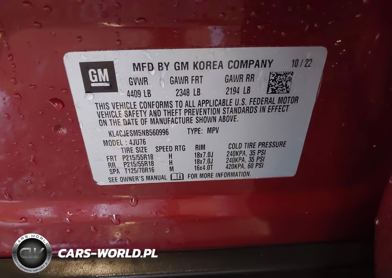 2022 Buick Encore Awd Preferred VIN:KL4CJESM5NB560996 - 9