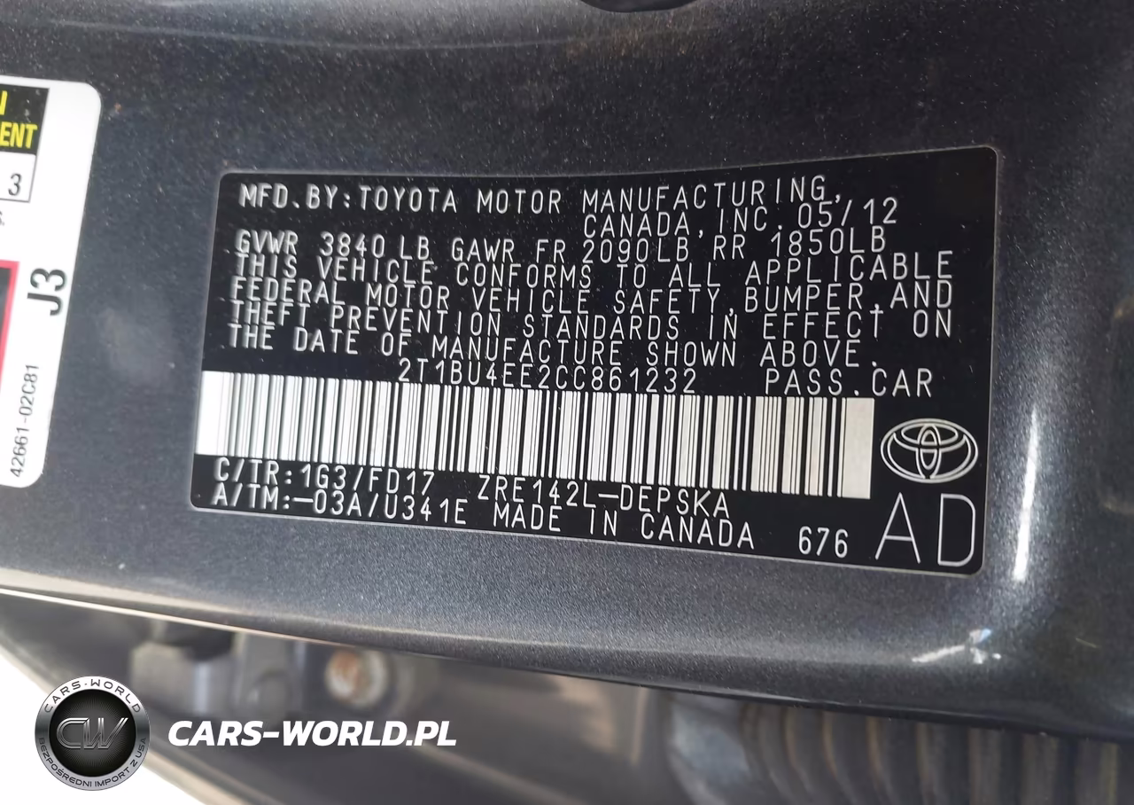 2012 Toyota Corolla S VIN:2T1BU4EE2CC861232 - 9