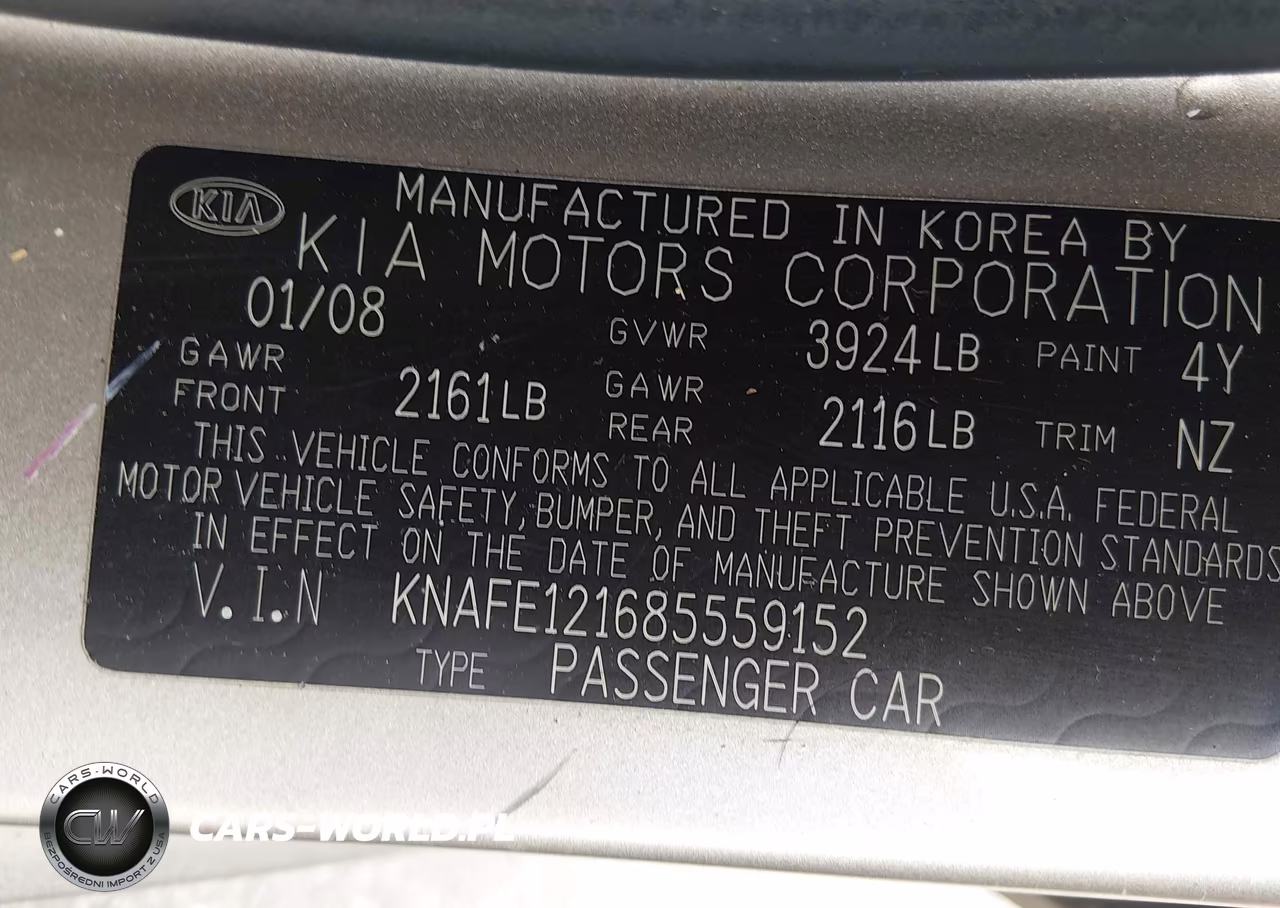 2008 Kia Spectra Ex VIN:KNAFE121685559152 - 9