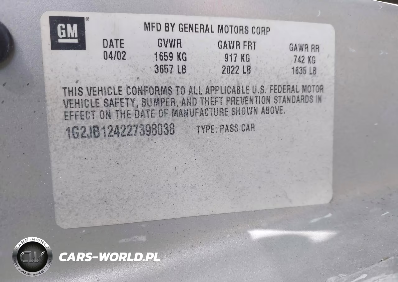 2002 Pontiac Sunfire Se VIN:1G2JB124227398038 - 9
