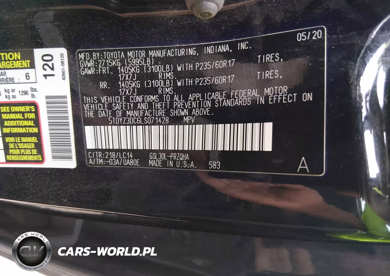 2020 Toyota Sienna Xle VIN:5TDYZ3DC6LS071428 - 9
