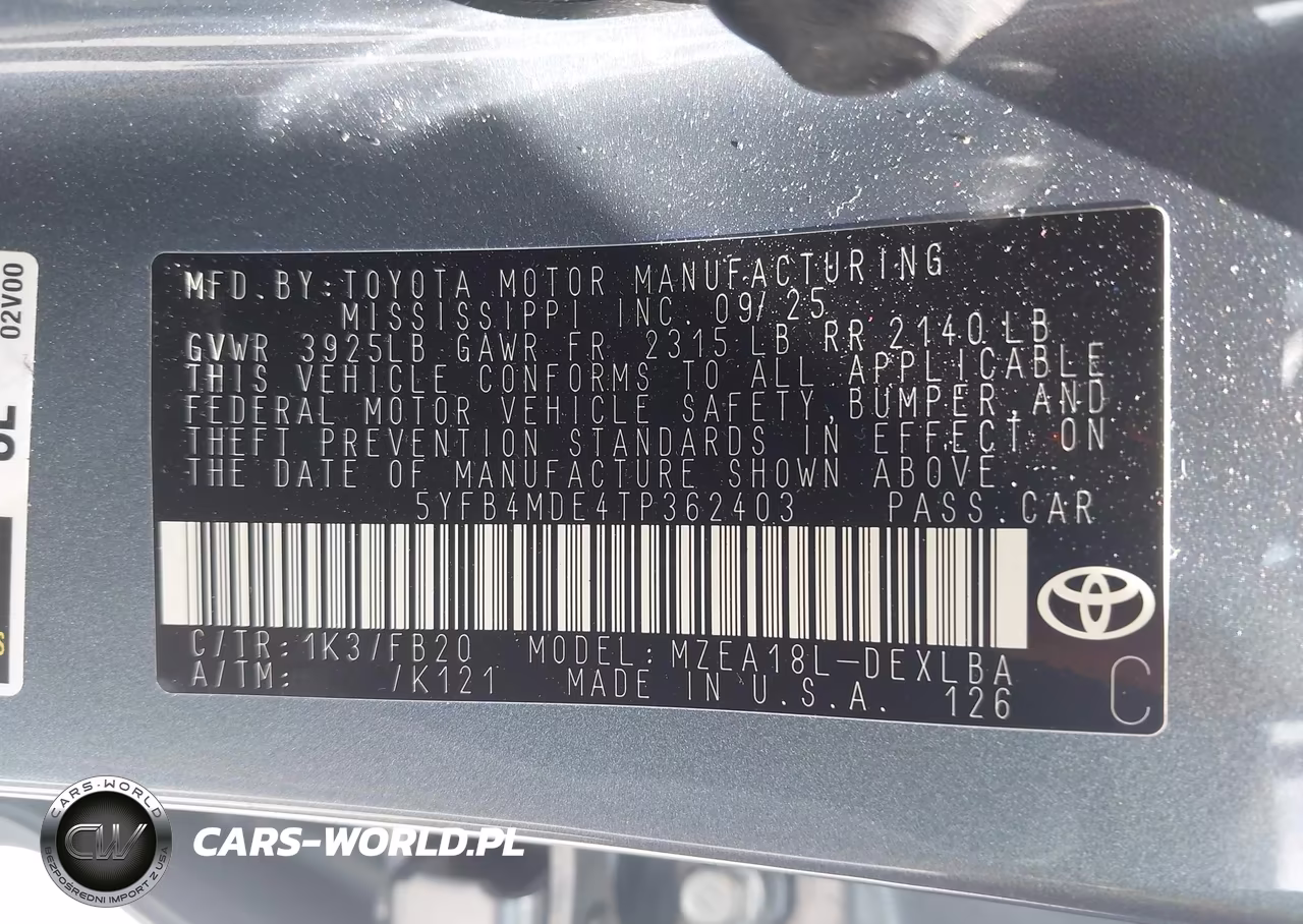 2026 Toyota Corolla Le VIN:5YFB4MDE4TP362403 - 9