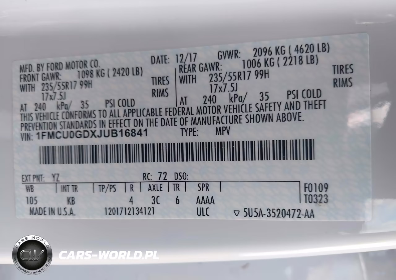2018 Ford Escape Se VIN:1FMCU0GDXJUB16841 - 9