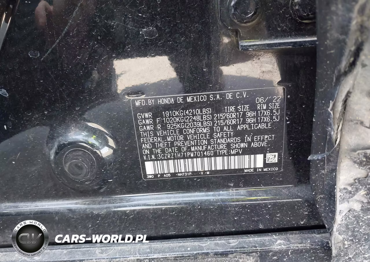 2023 Honda Hr-V 2Wd Ex-L VIN:3CZRZ1H71PM701460 - 9