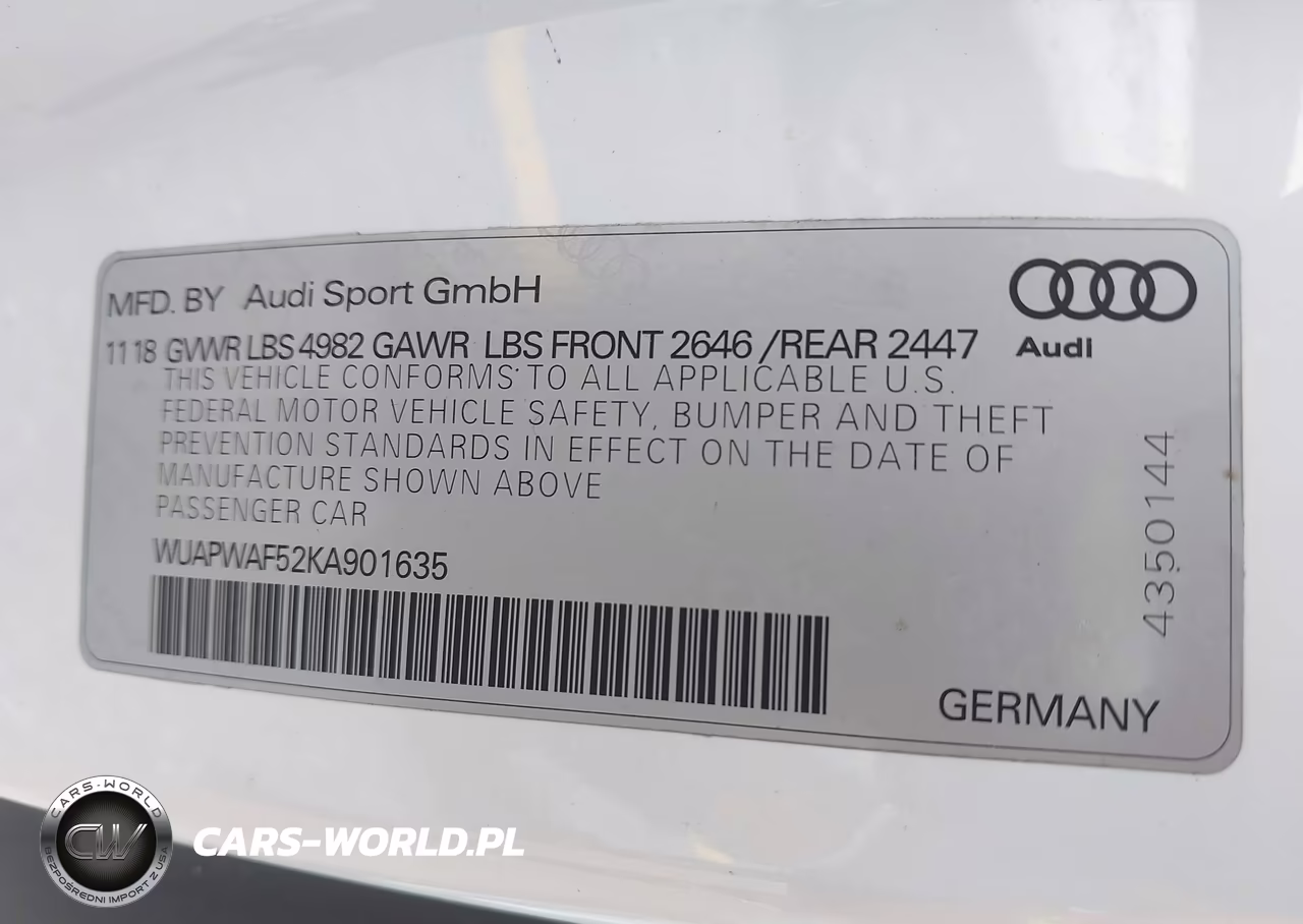 2019 Audi Rs 5 2.9T VIN:WUAPWAF52KA901635 - 9