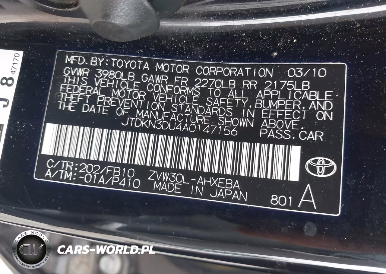 2010 Toyota Prius Iii VIN:JTDKN3DU4A0147156 - 9