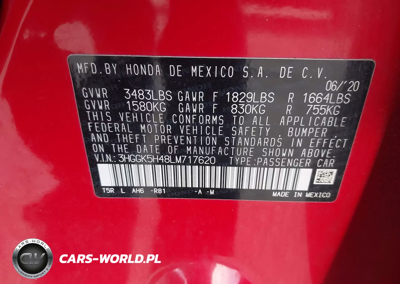 2020 Honda Fit Lx VIN:3HGGK5H48LM717620 - 9